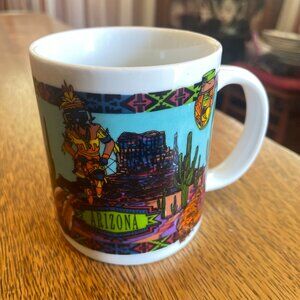 Arizona Desert Scene Coffee Cup Mug Roadrunner Native Dancer